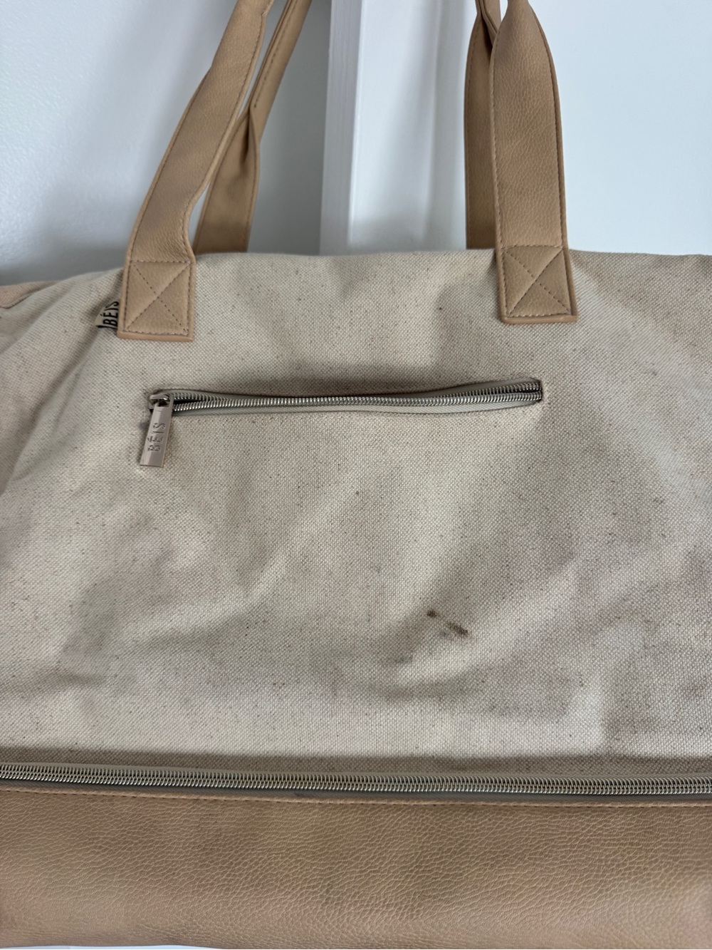 BÉIS Original Canvas Weekender Bag | Travel Carry-On with Bottom Compartment - Picture 4 of 15